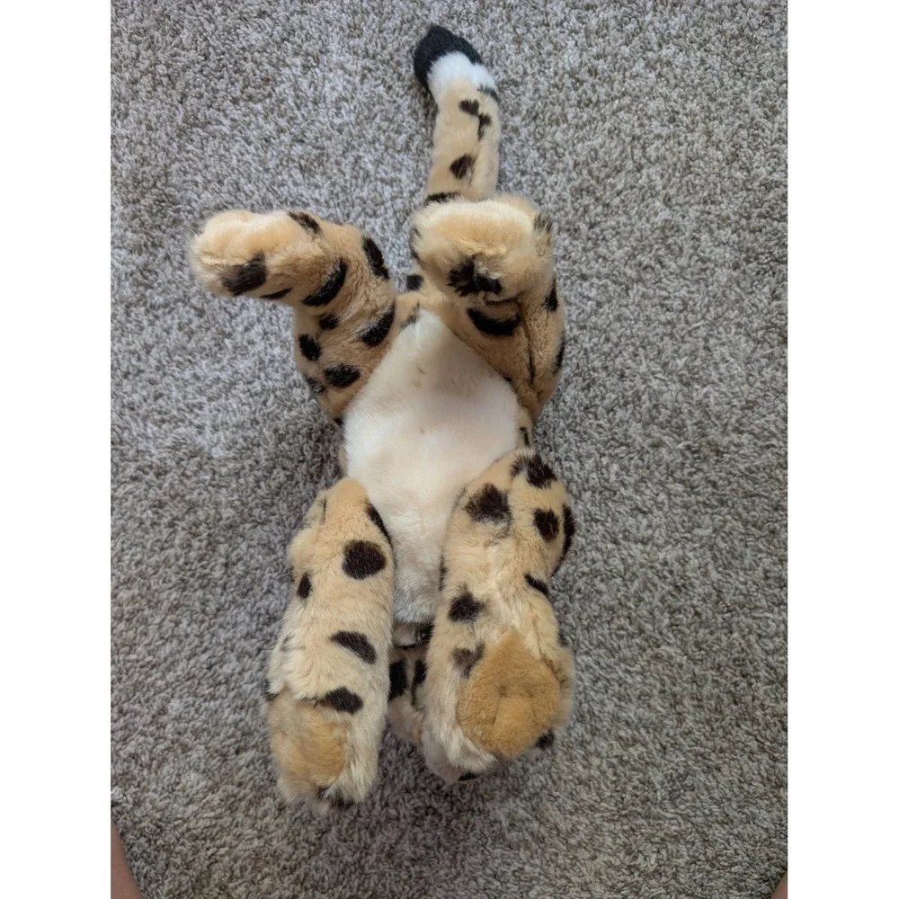 FAO Schwarz Cheetah Plush Kids 15in Tan Excellent Spotted Big Cat Stuffed Animal